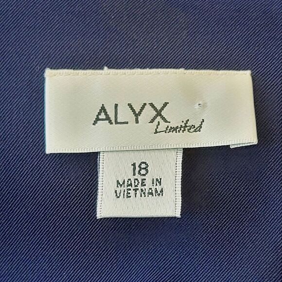 Alyx Limited Navy Blue Striped V-neck Sleeveless Stretch Sheath Dress Size 18 - Picture 6 of 8